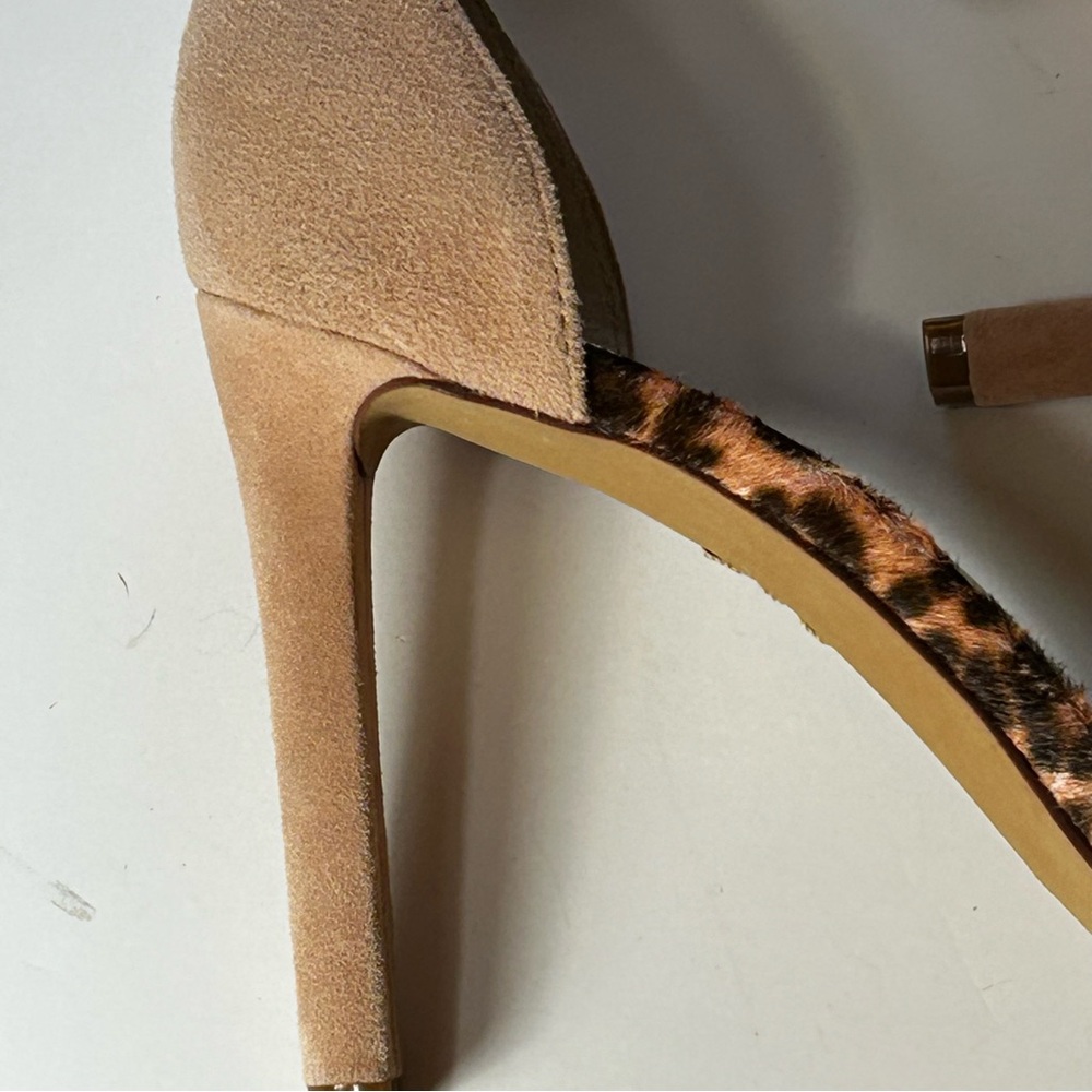 Vince Camuto NWOT Lauralie Real Cow Hair Fur Pump Sandals Leopard Size 7.5 - Picture 4 of 15